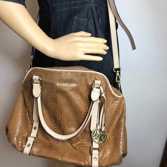 Michael Kors Snake Print Leather CrossBody Bag - Picture 6 of 10